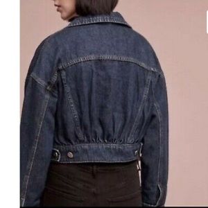 Pilcro Cropped Denim 80s Style Jacket